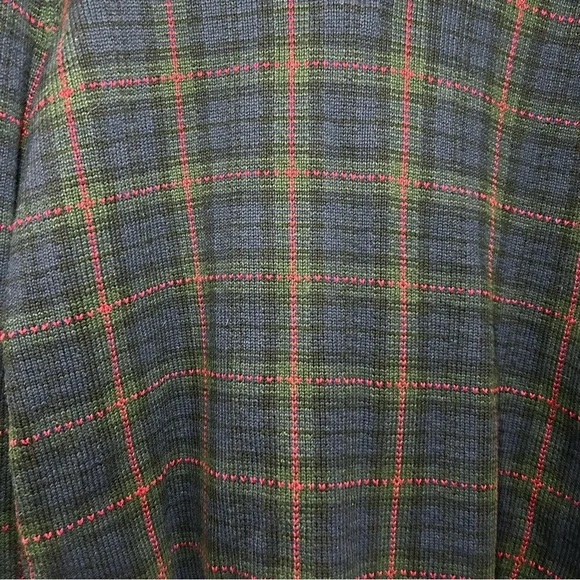 Lauren Ralph Lauren Men Sweater Blue Plaid 1/4 Zip Cotton Size L - Picture 5 of 8